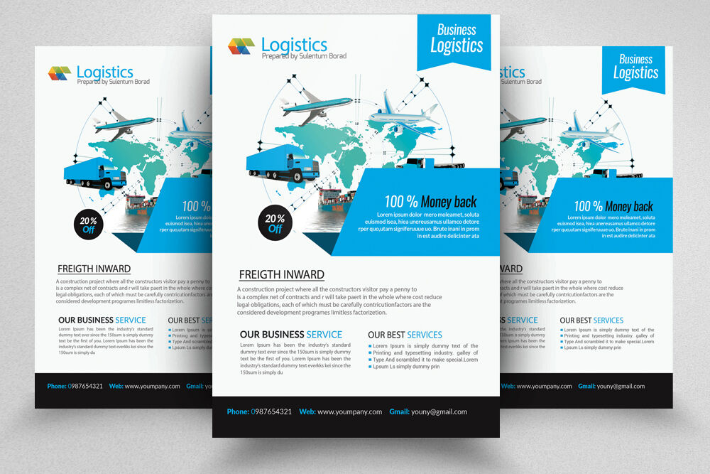 Freight Logistic Services Business Flyer By Designhub Thehungryjpeg Com
