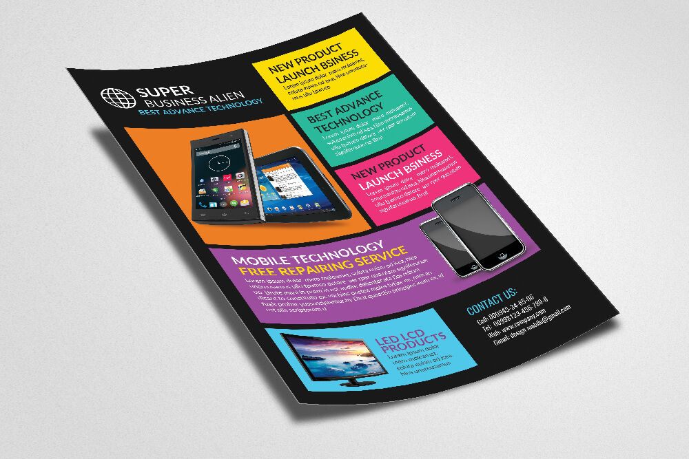 Technology Products Flyer Templates By Designhub | TheHungryJPEG