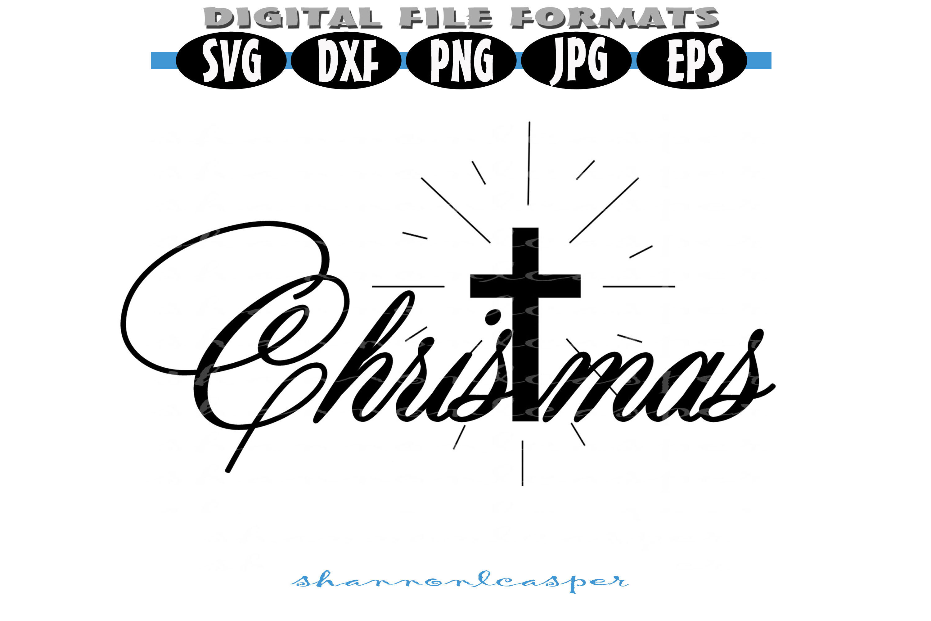Christmas With A Cross By Shannon Casper Thehungryjpeg Com