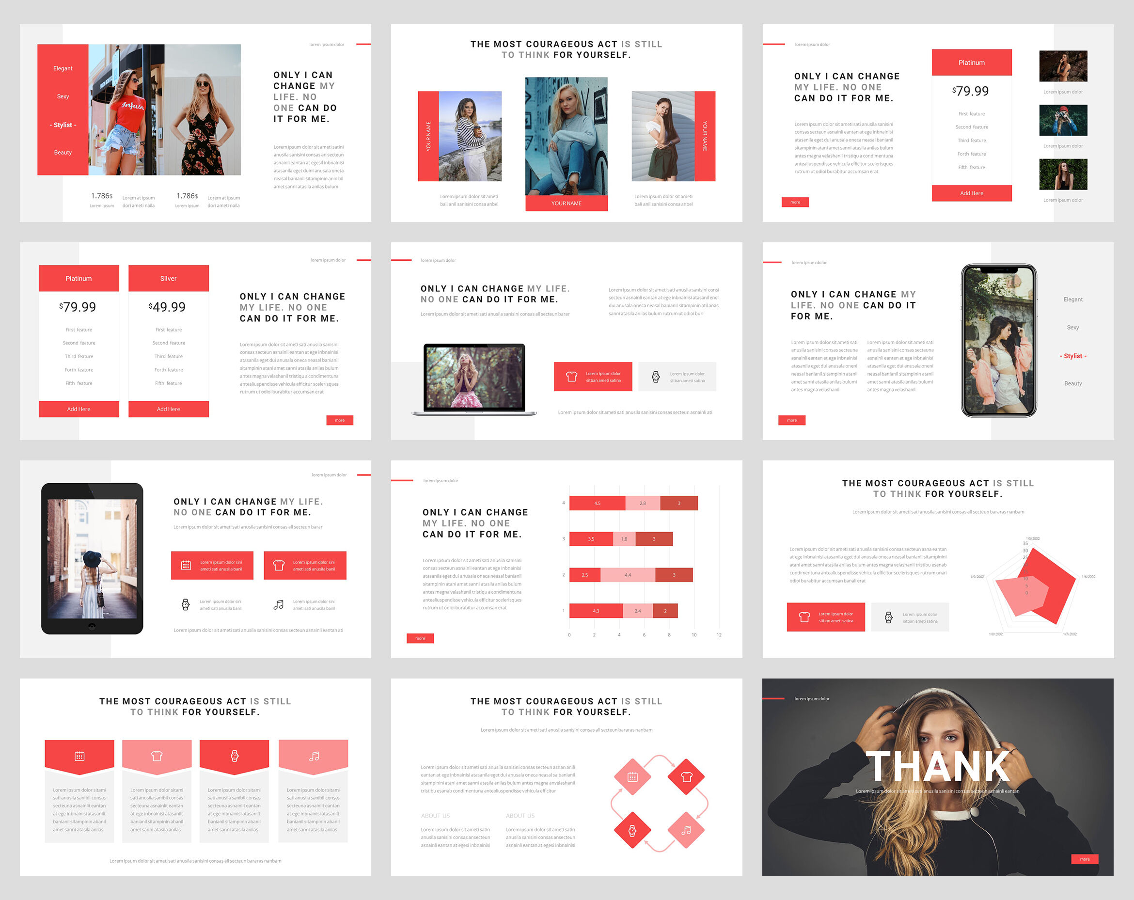 Fancy - Fashion PowerPoint Template By StringLabs  TheHungryJPEG.com With Fancy Powerpoint Templates