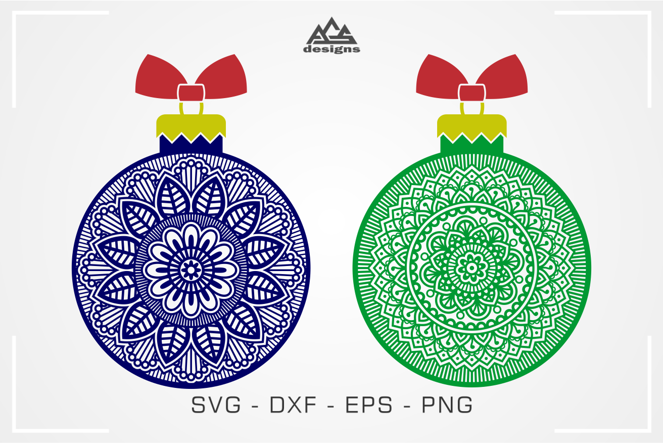 Christmas Bulb Mandala Svg Cuttable Design By Agsdesign Thehungryjpeg Com