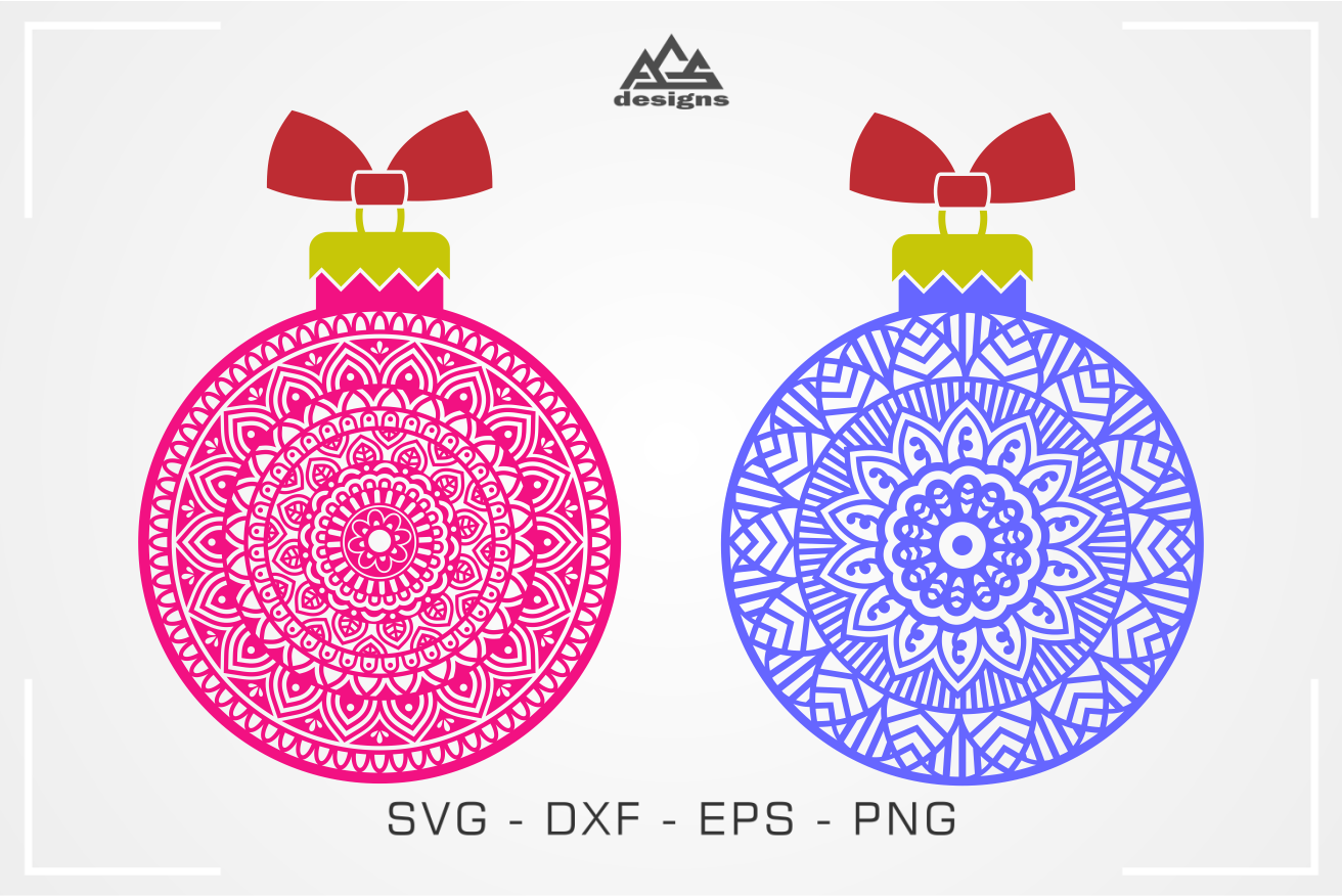 Christmas Bulb Mandala Svg Cuttable Design By Agsdesign Thehungryjpeg Com