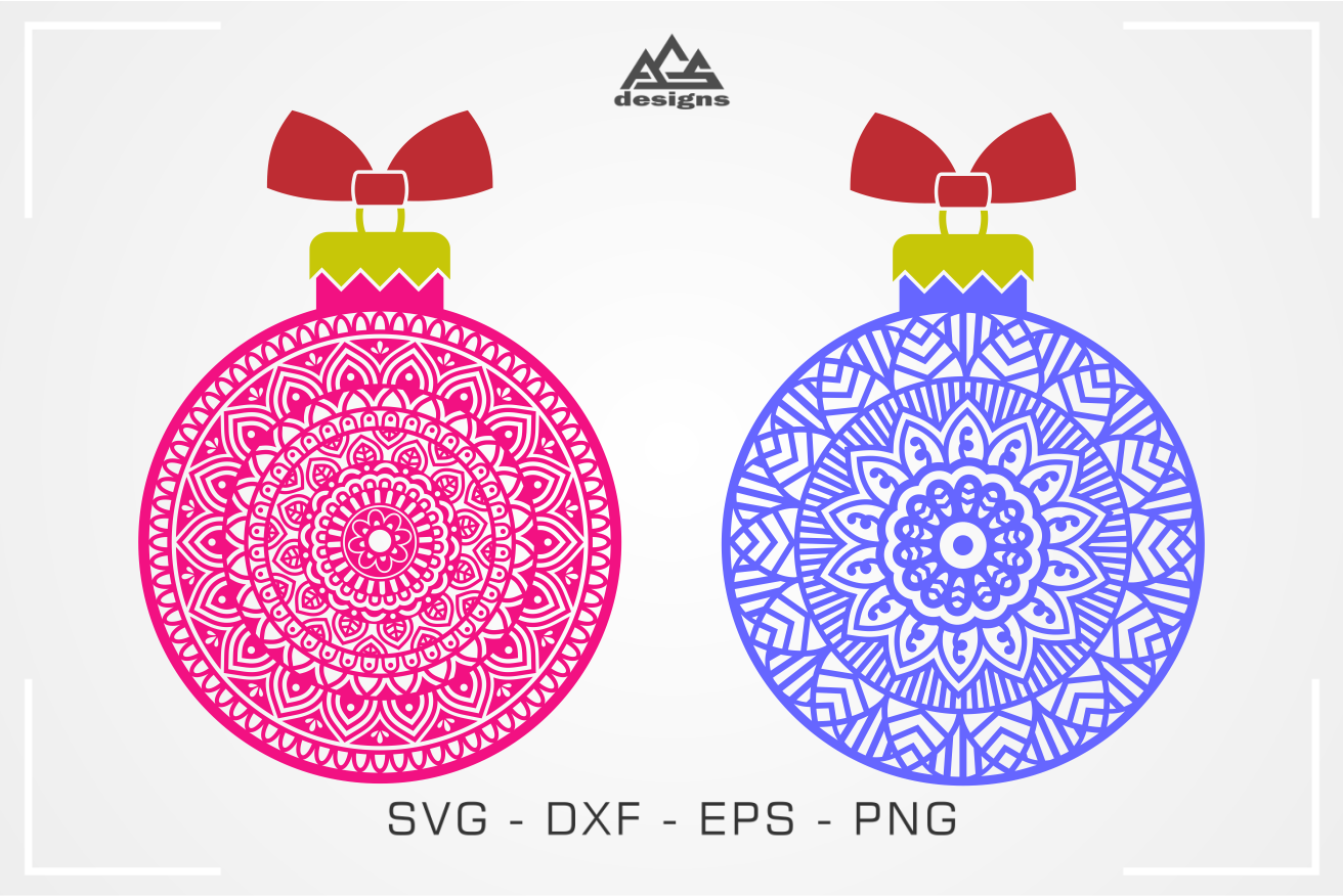 CHristmas Bulb Mandala Svg Cuttable Design By AgsDesign ...