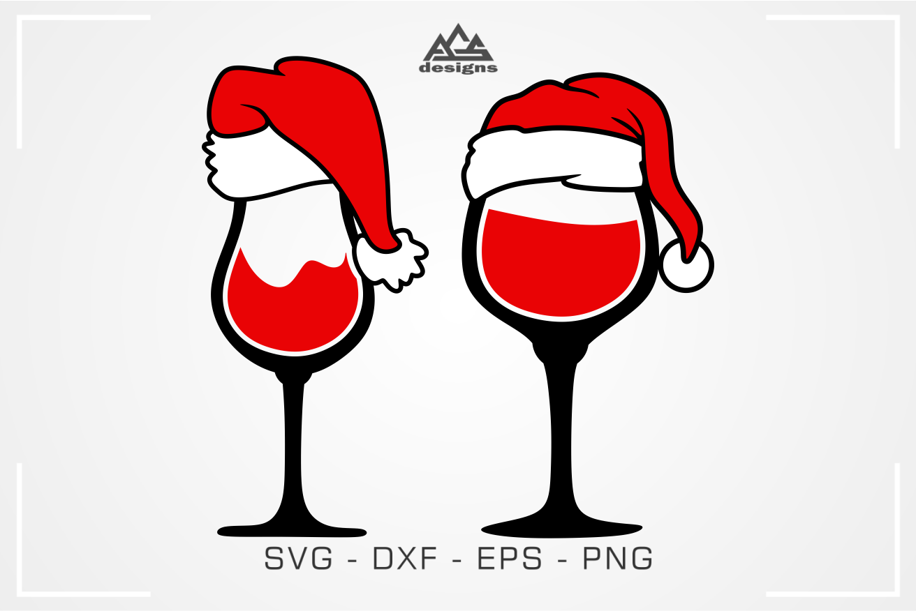 Christmas Santa Wine Glass Svg Cuttable Design By Agsdesign Thehungryjpeg Com