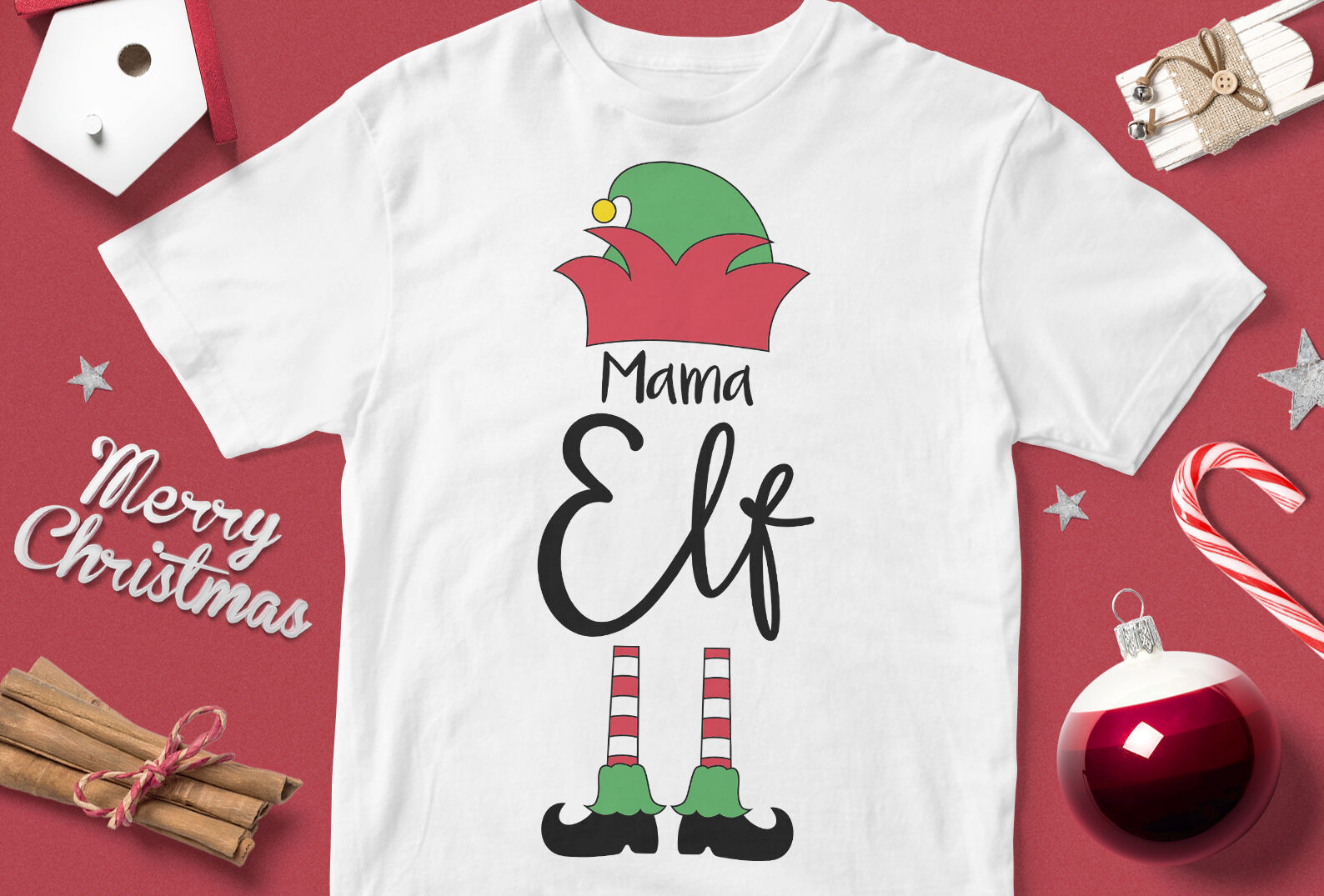 Mama Elf - funny christmas quotes svg By cuttingsvg | TheHungryJPEG