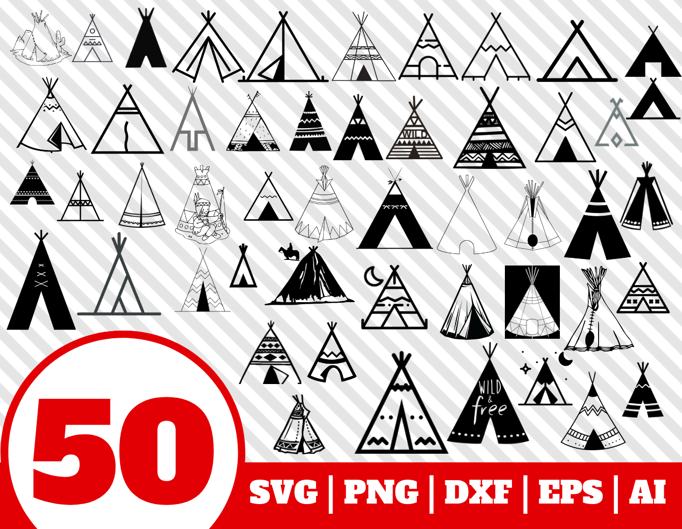 Download 50 TIPI SVG BUNDLE - teepee clipart - teepee vector - tipi ...