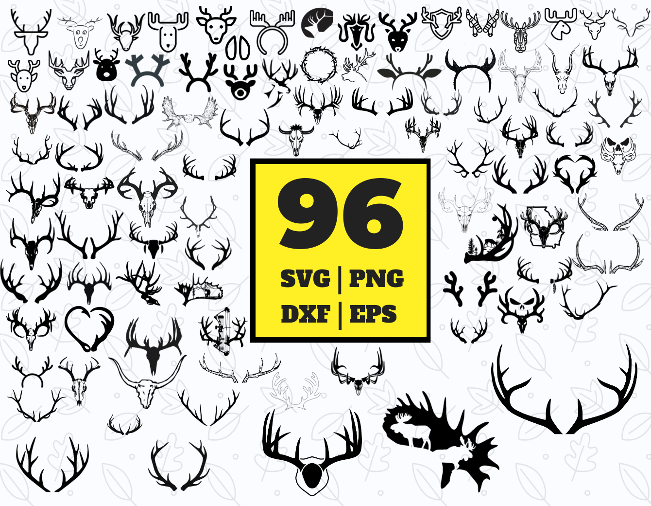 Download 71 ANTLER SVG BUNDLE - deer antler clipart - horns vector By SanFran | TheHungryJPEG.com