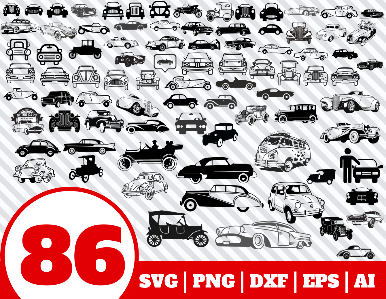 Download 86 Vintage Car SVG BUNDLE - Vintage Car clipart - Vintage Car vector By SanFran | TheHungryJPEG.com