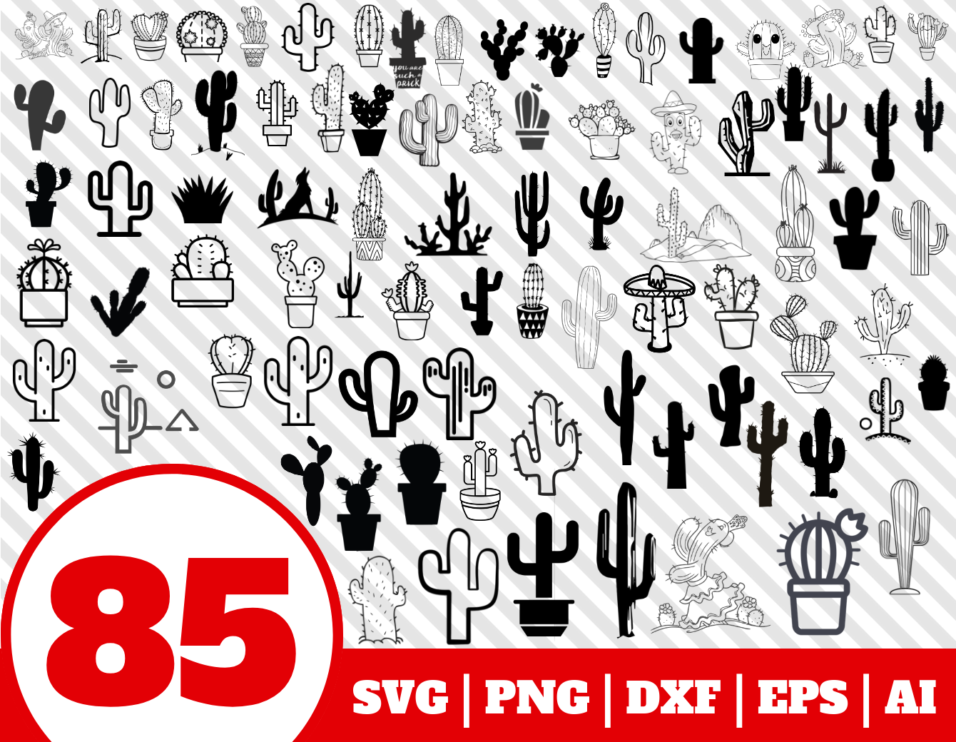 Download 85 CACTUS SVG BUNDLE - cactus clipart - cactus vector ...