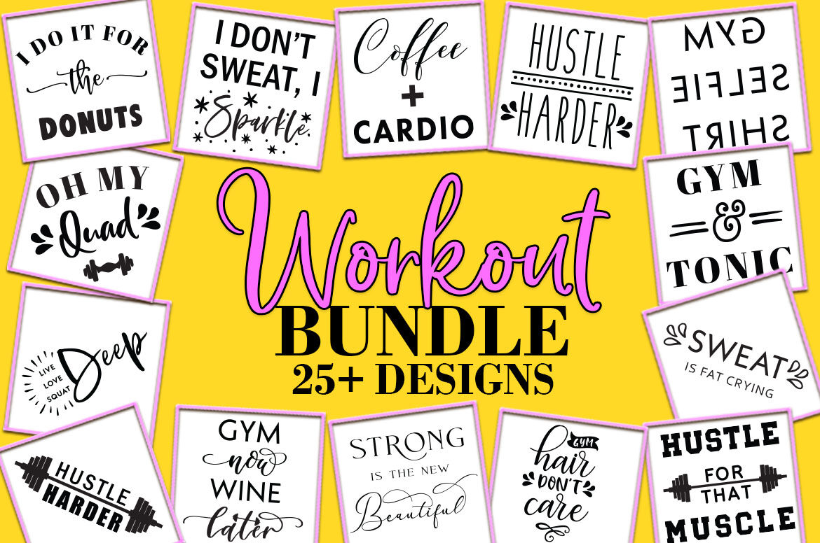 Download Fitness SVG Bundle, Workout Quotes, Gym Quotes By Freeling ...