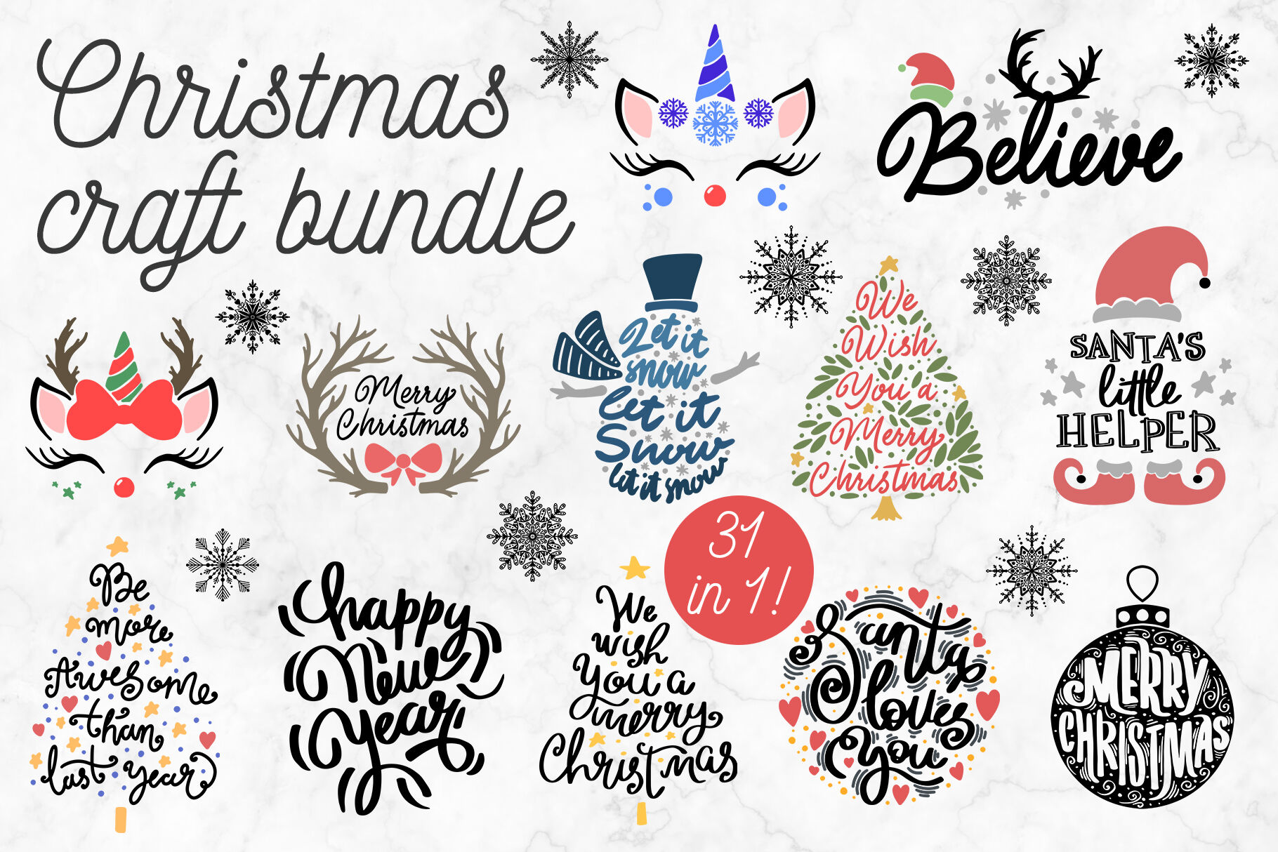 31 Christmas Products In 1 Craft Bundle 90 Off By Milkimil Thehungryjpeg Com
