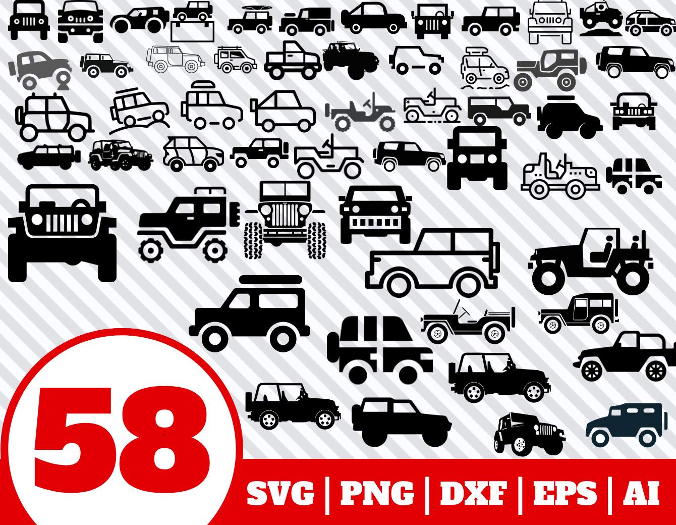Download 58 JEEP SVG BUNDLE - jeep clipart - jeep vector - car ...