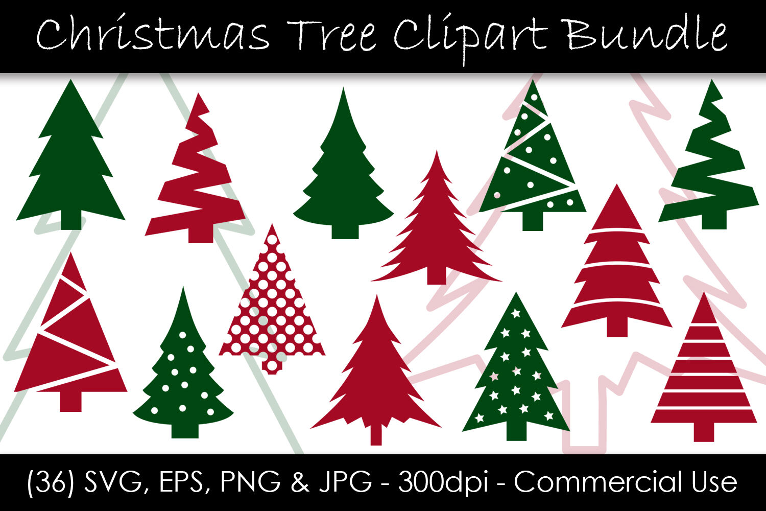 Christmas Tree SVG Bundle - Christmas Tree Clip Art By gjsart