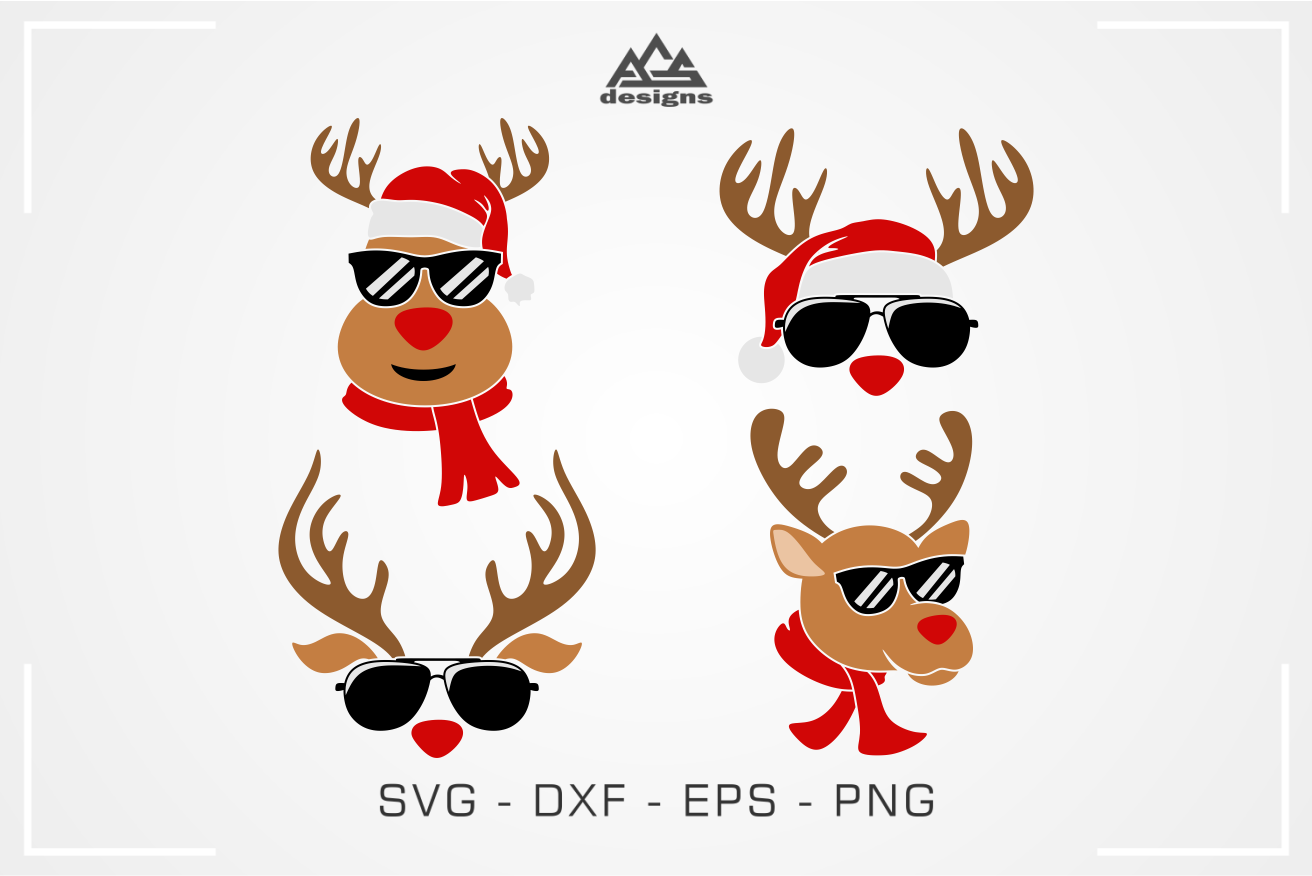 Hipster Reindeer Christmas Svg Cuttable Design By Agsdesign Thehungryjpeg Com