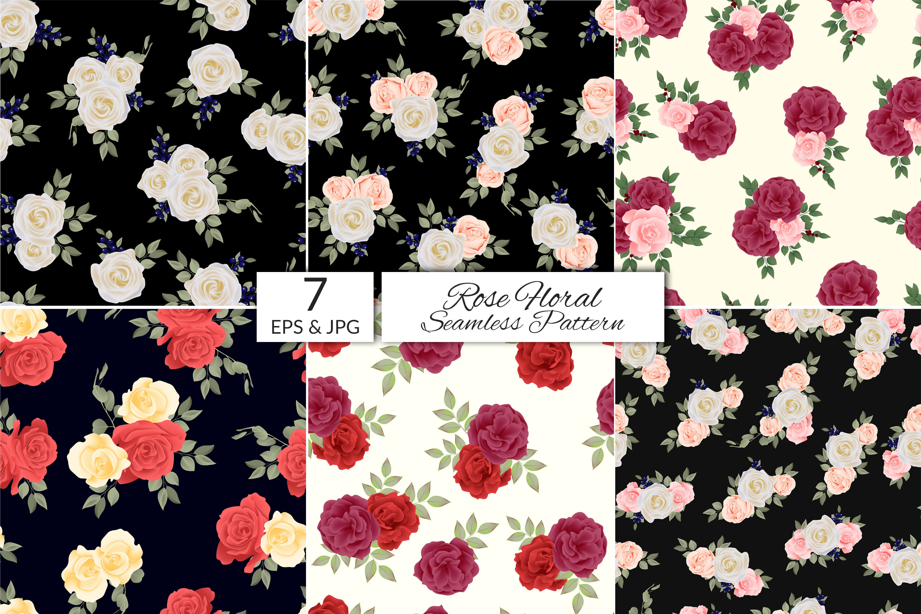 Download Rose Floral Seamless Pattern Bundle By Elsabenaa Thehungryjpeg Com