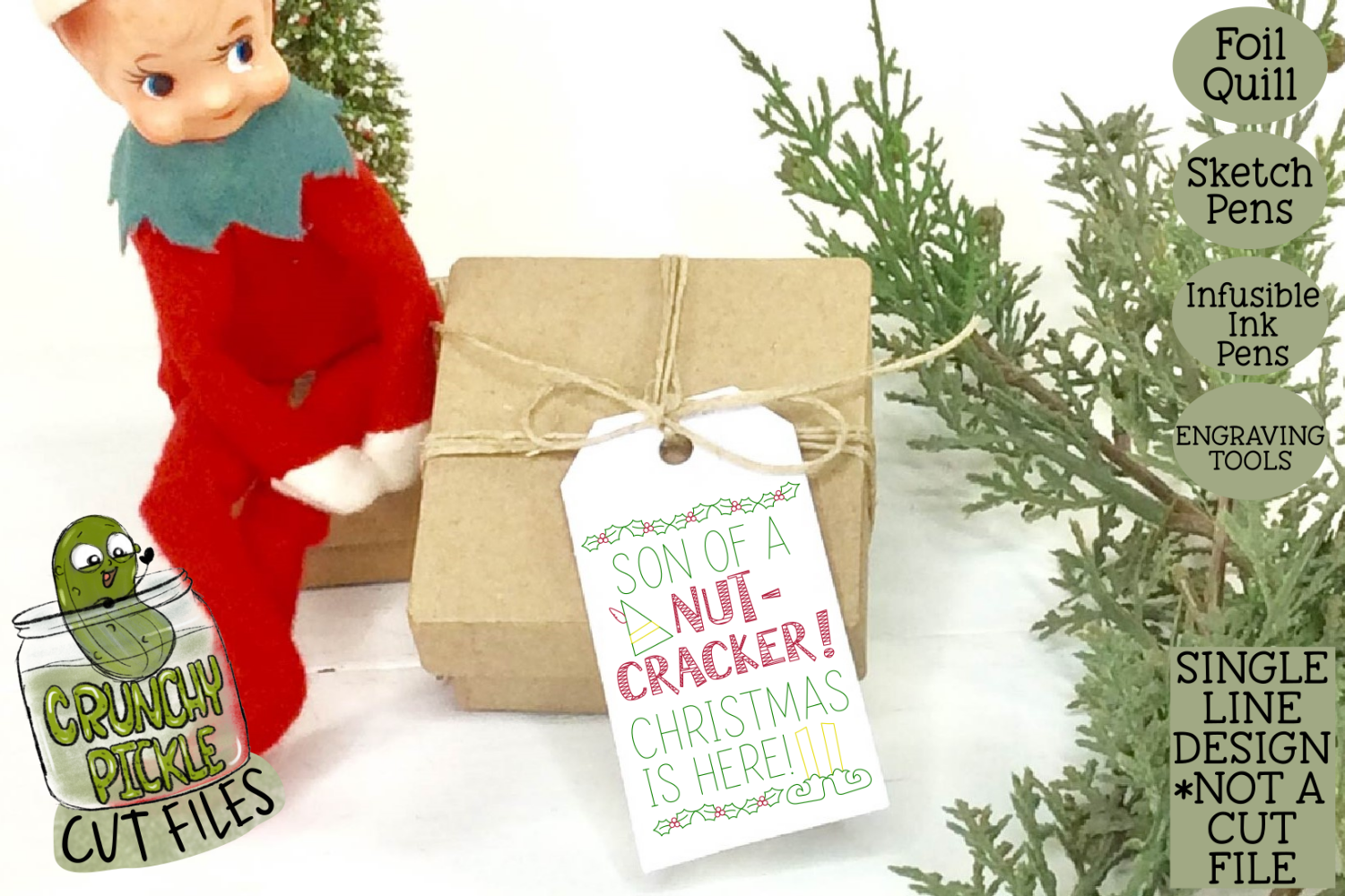Foil Quill Christmas Card Son Of A Nutcracker Elf Phrase By Crunchy Pickle Thehungryjpeg Com