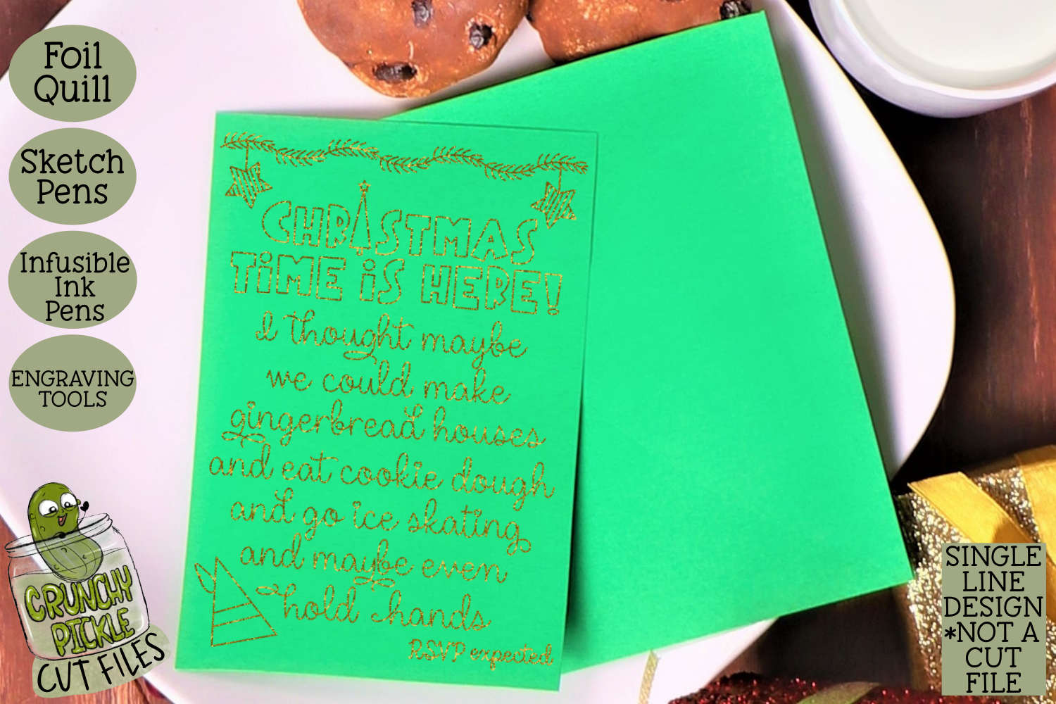 Foil Quill Christmas Card Elf Invitation By Crunchy Pickle Thehungryjpeg Com