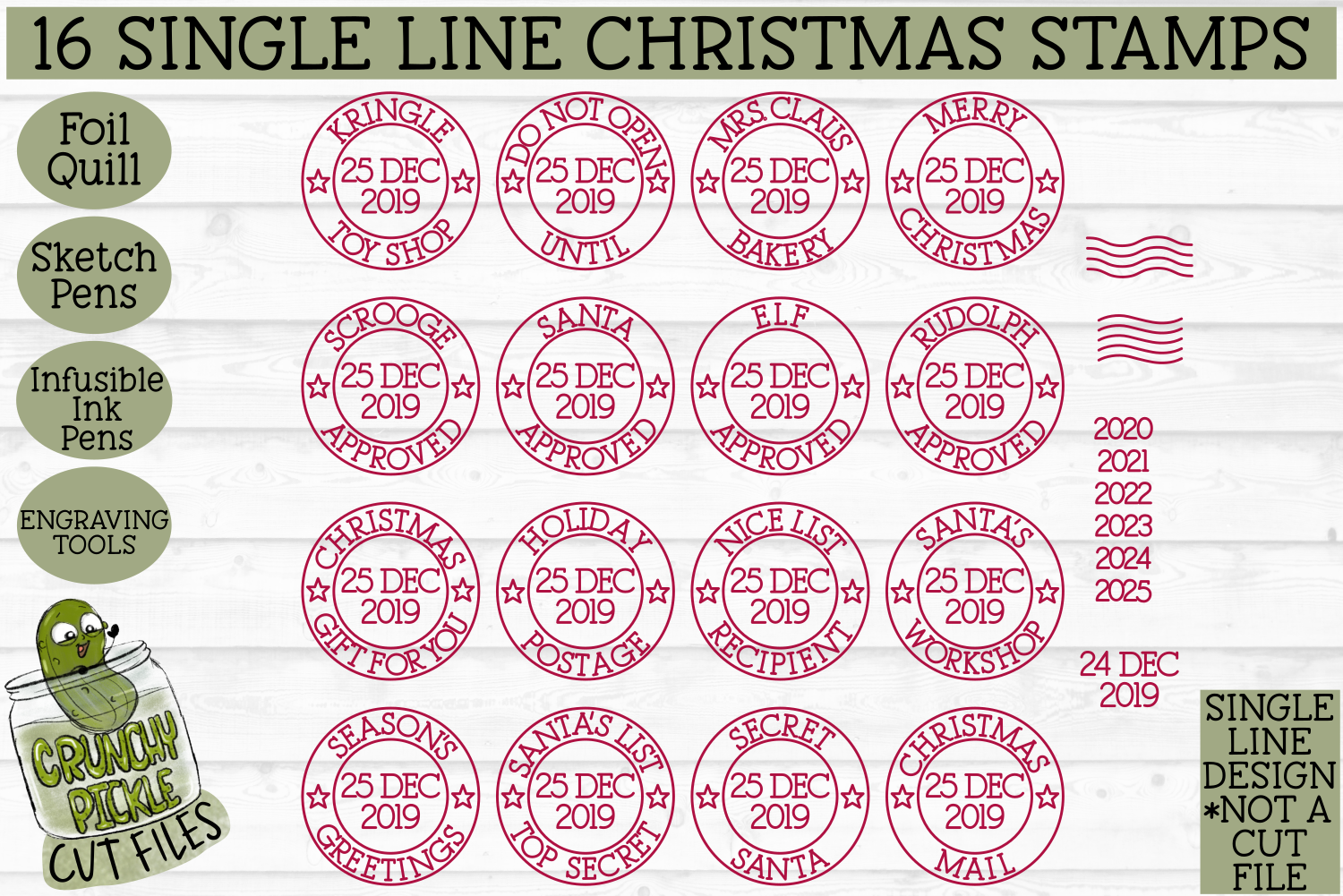 Foil Quill 16 Christmas Stamps By Crunchy Pickle Thehungryjpeg Com