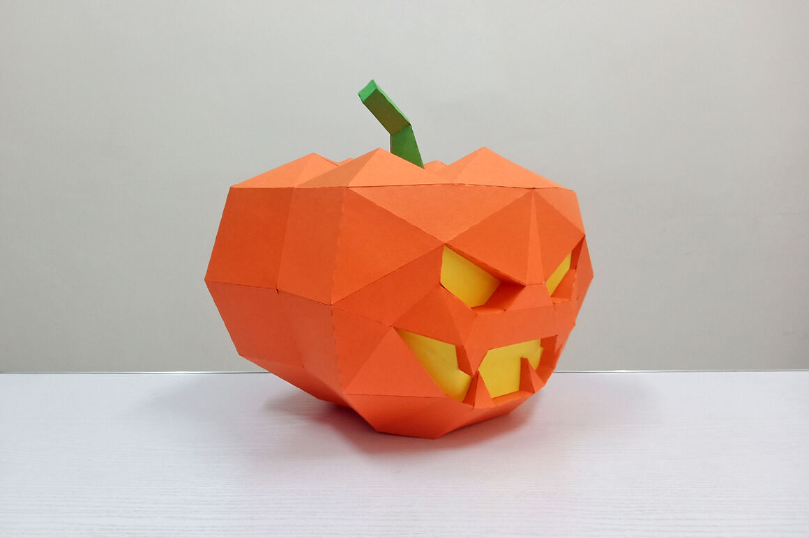 DIY Halloween Pumpkin 3d papercraft By PAPER amaze TheHungryJPEG
