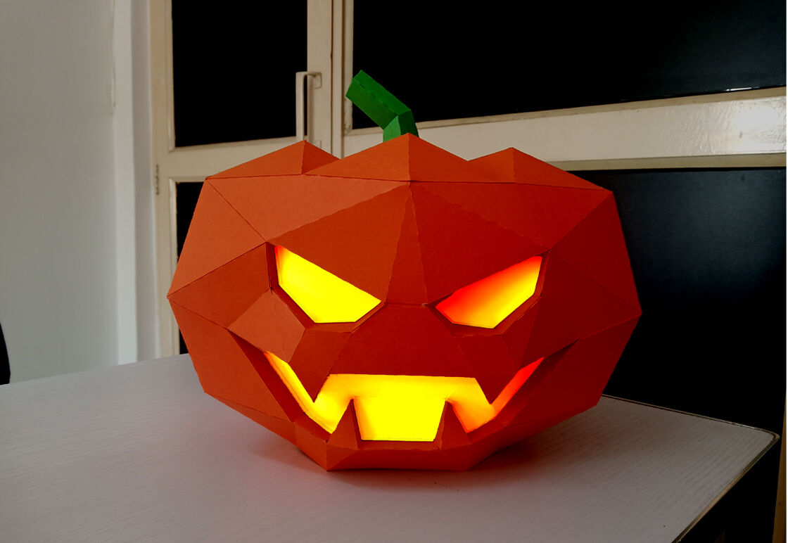 Diy Halloween Pumpkin 3d Papercraft By Paper Amaze Thehungryjpeg Com