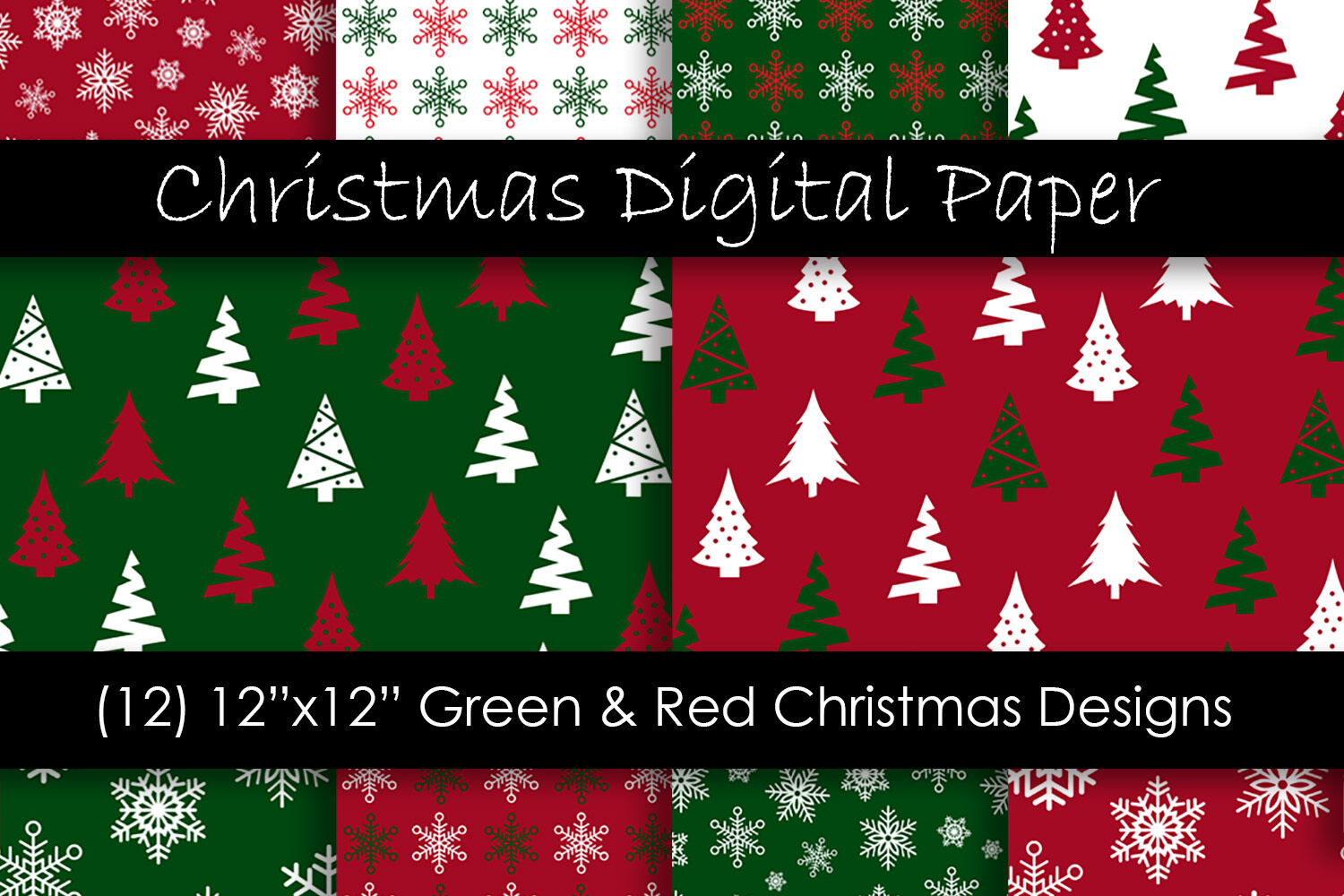 Christmas Digital Paper - Red and Green Christmas Background By gjsart |  TheHungryJPEG