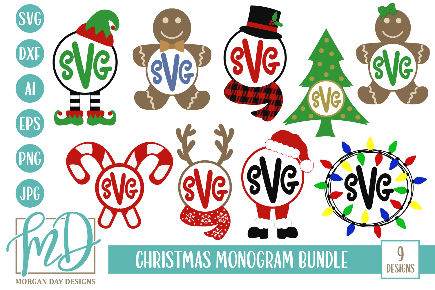 Download Christmas Monogram SVG Bundle By Morgan Day Designs ...