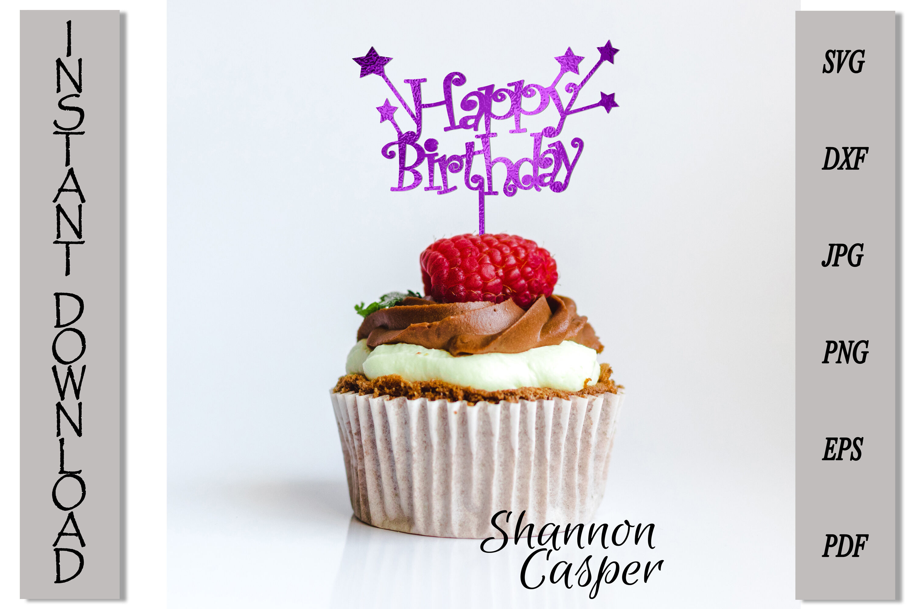 Happy Birthday Cake Topper Svg By Shannon Casper Thehungryjpeg Com