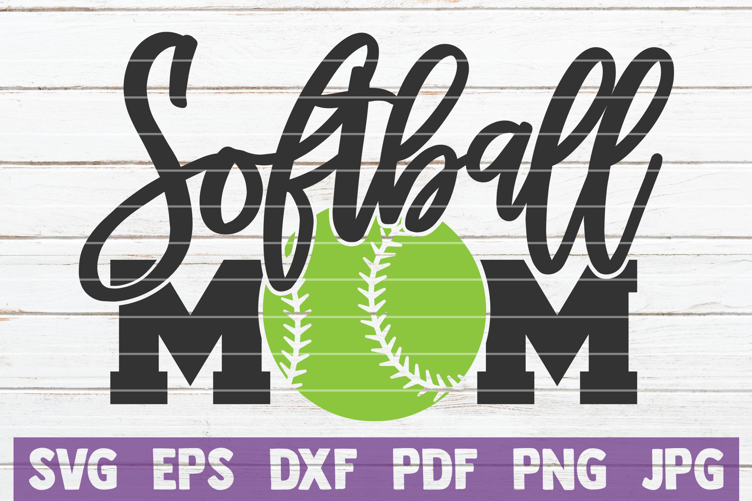 Softball Mom SVG Cut File By MintyMarshmallows TheHungryJPEG.com.