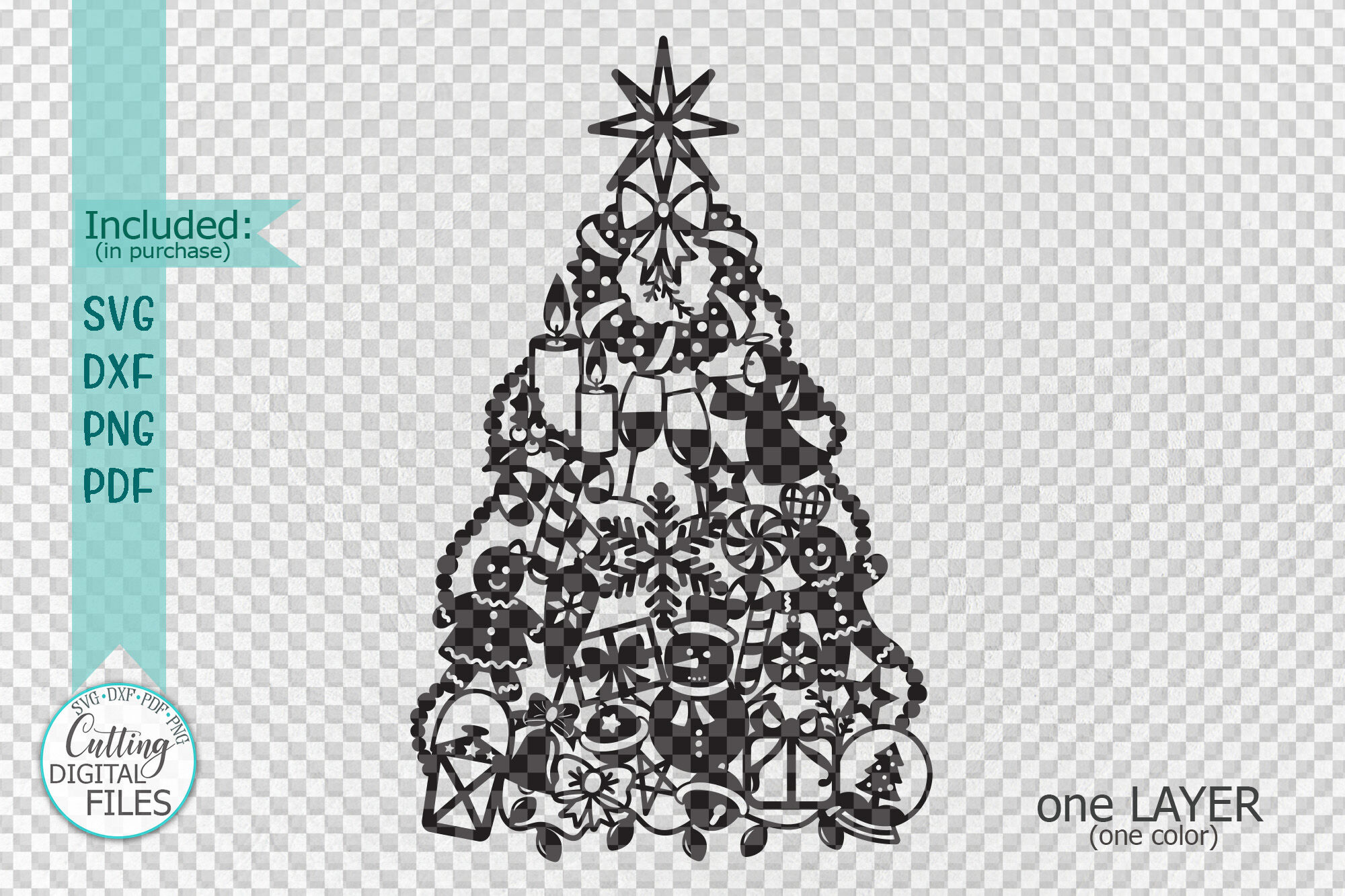 Christmas Ornaments SVG Template vector for laser Christmas Tree Svg Silhouette Svg Christmas