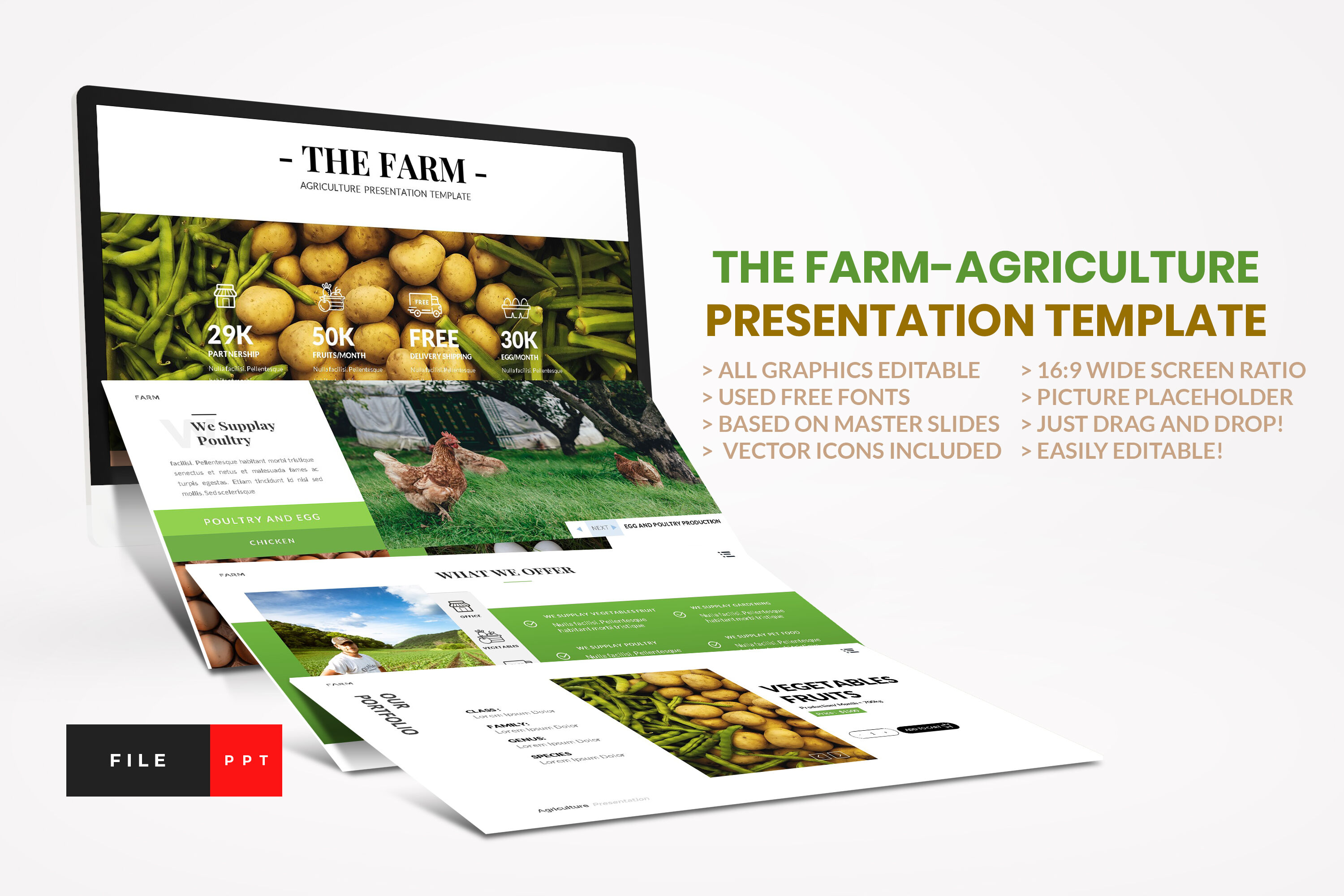 Farm Agriculture PowerPoint Template By ArtStoreID TheHungryJPEG