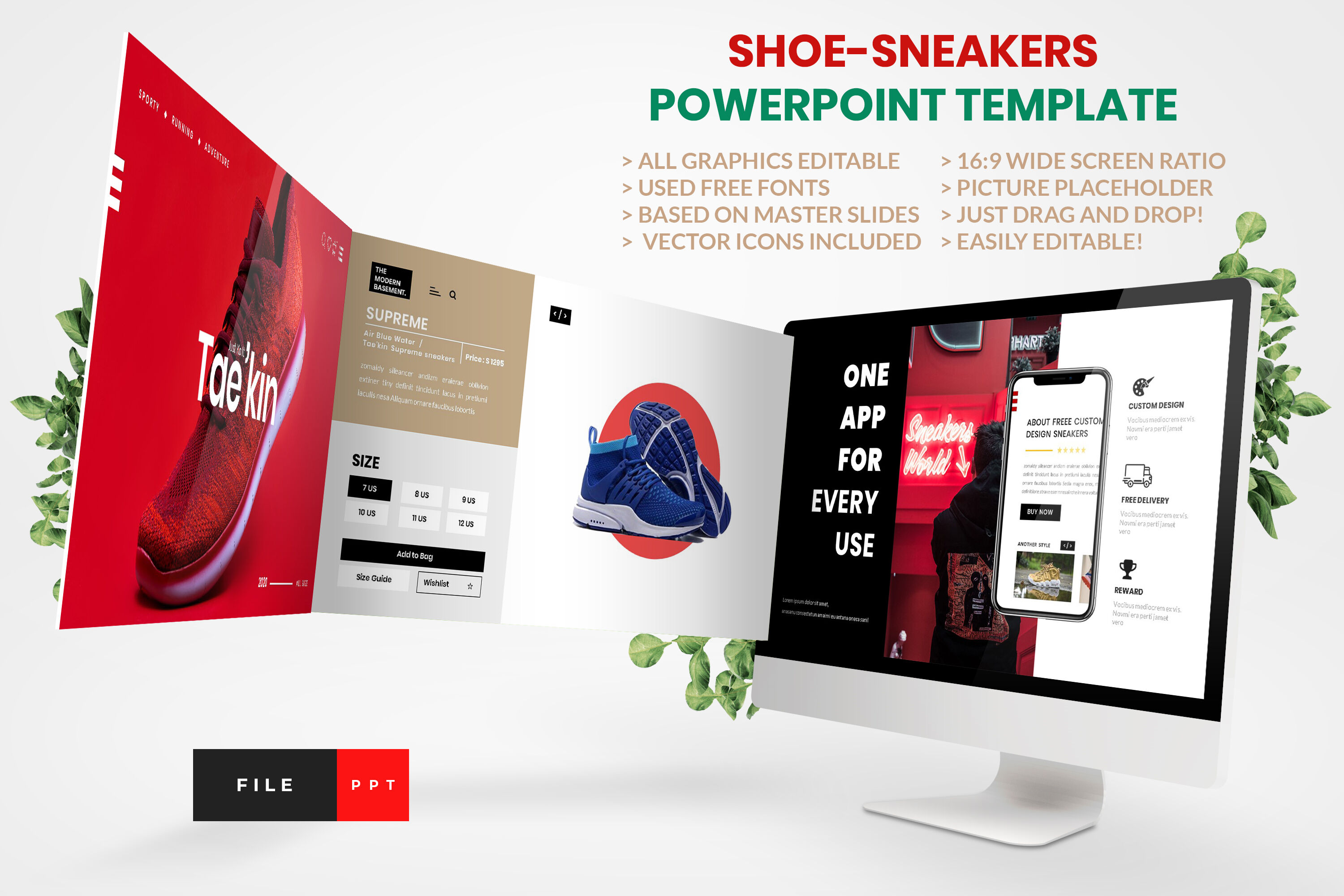 Shoe Sneakers Powerpoint Template By Artstoreid Thehungryjpeg Com
