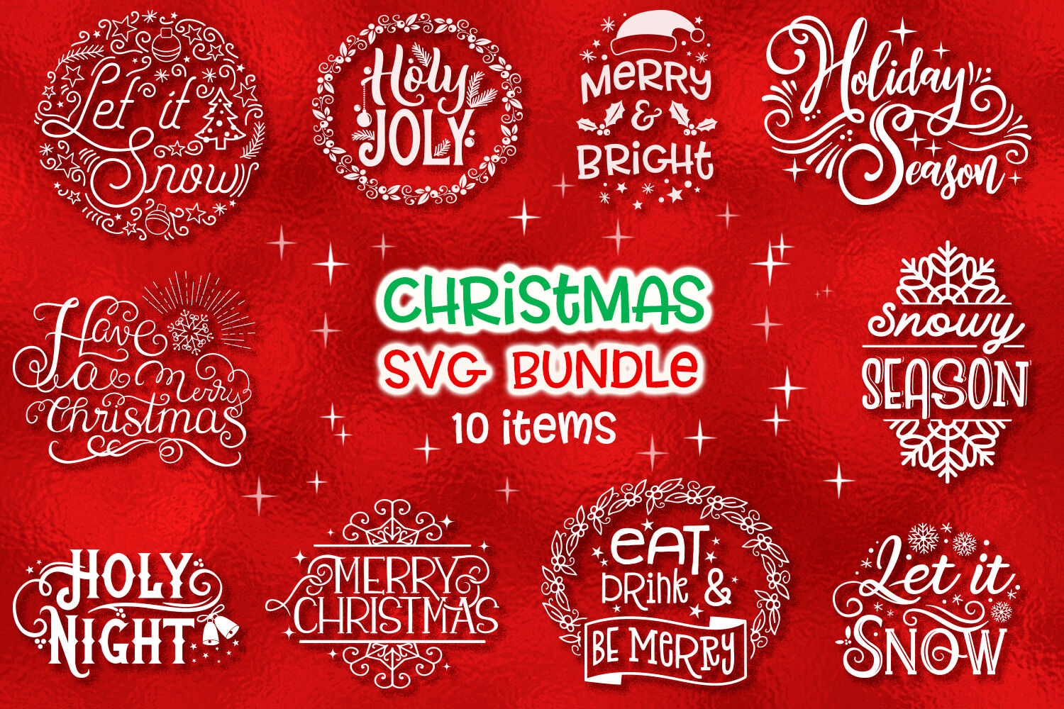 Christmas SVG Bundle - 10 items By Tatiana Cociorva Designs