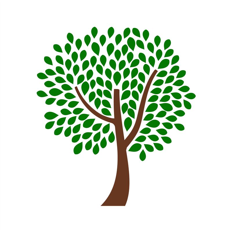 Ornamental tree design with green leaves By SmartStartStocker ...