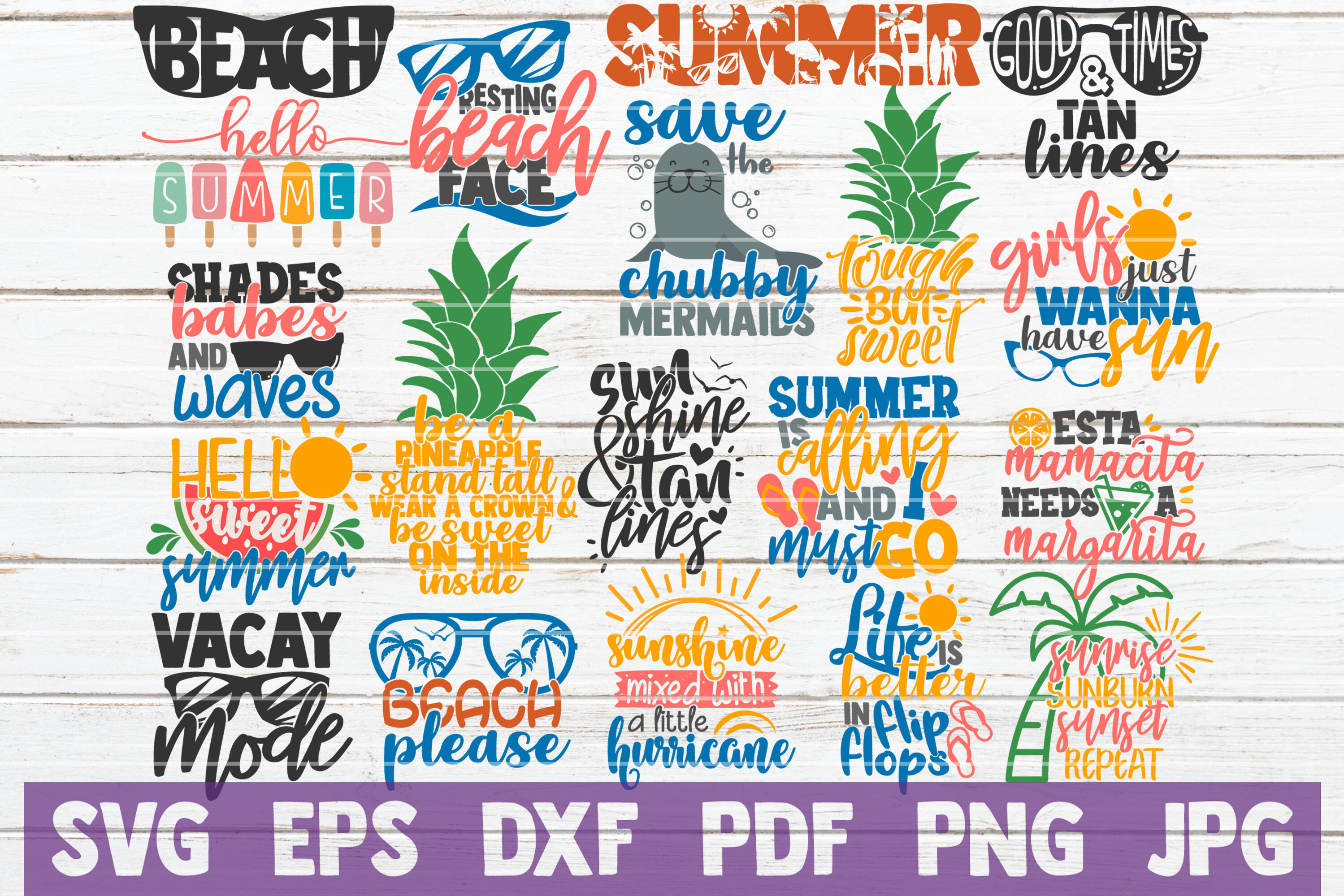 Summer SVG Bundle | SVG Cut Files By MintyMarshmallows | TheHungryJPEG.com