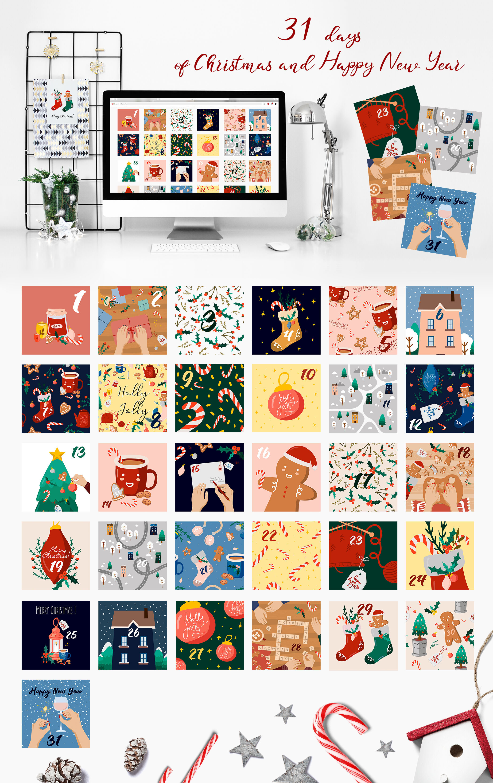 When magic comes... Christmas clipart By Cozy Shop | TheHungryJPEG.com