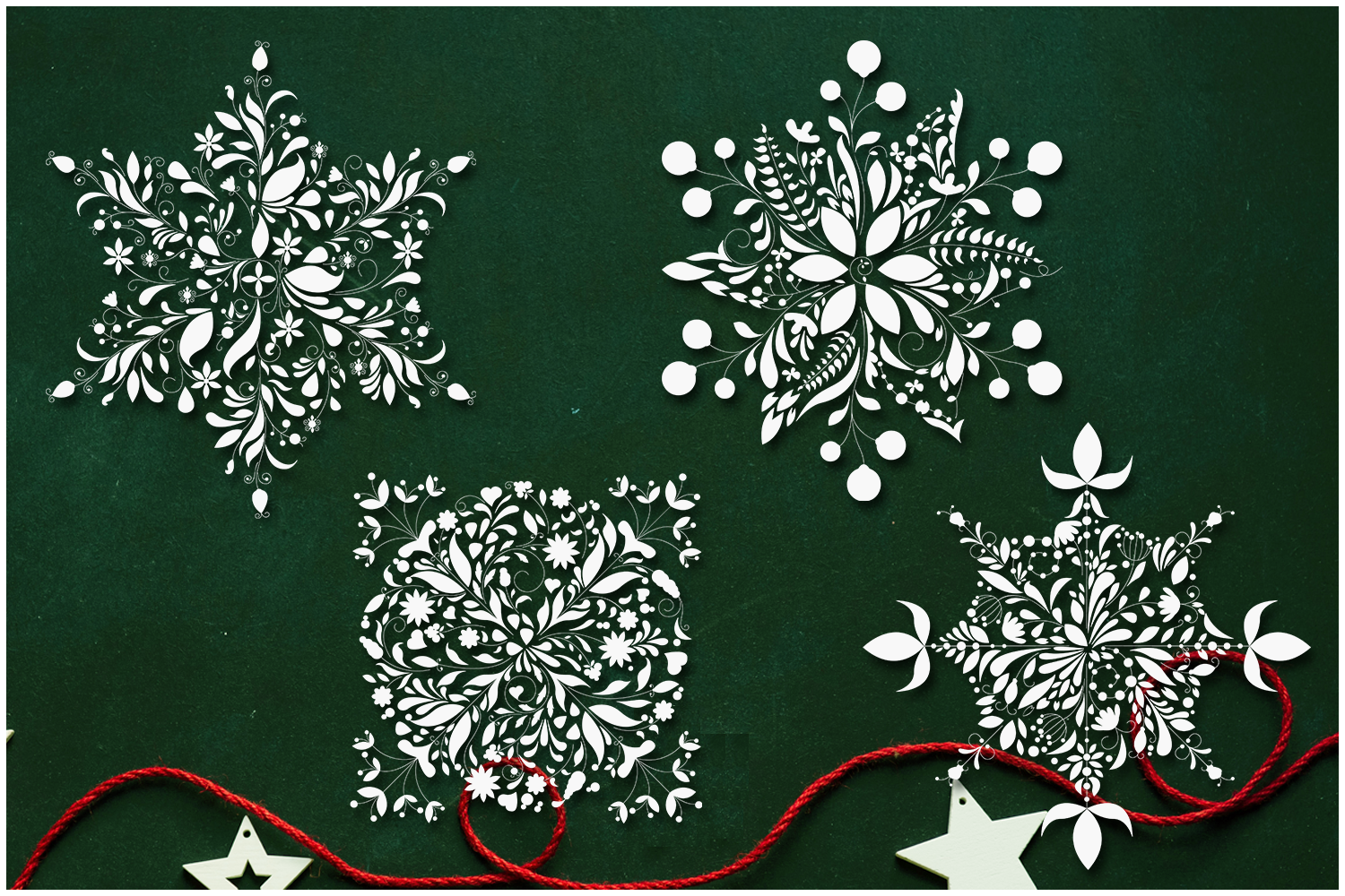 Christmas Mandala Snowflakes Svg Set By Craft N Cuts Thehungryjpeg Com