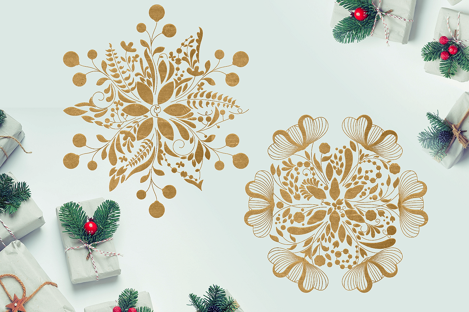 Download Christmas Mandala Snowflakes SVG Set By Craft-N-Cuts ...
