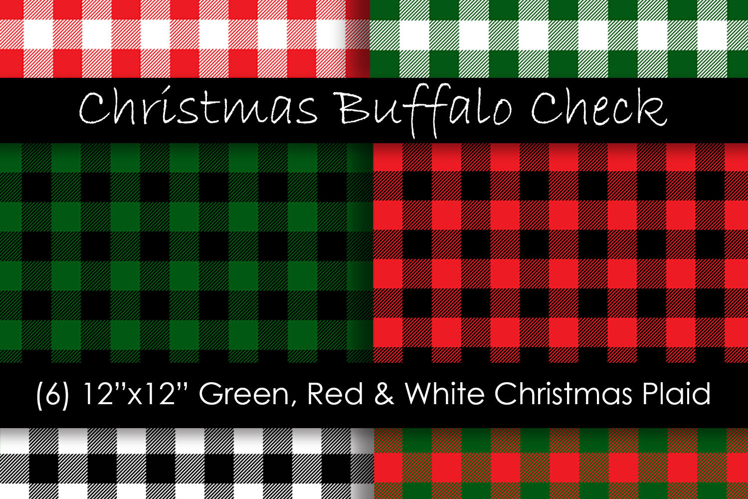 Christmas Plaid Digital Papers - Christmas Buffalo Check By gjsart