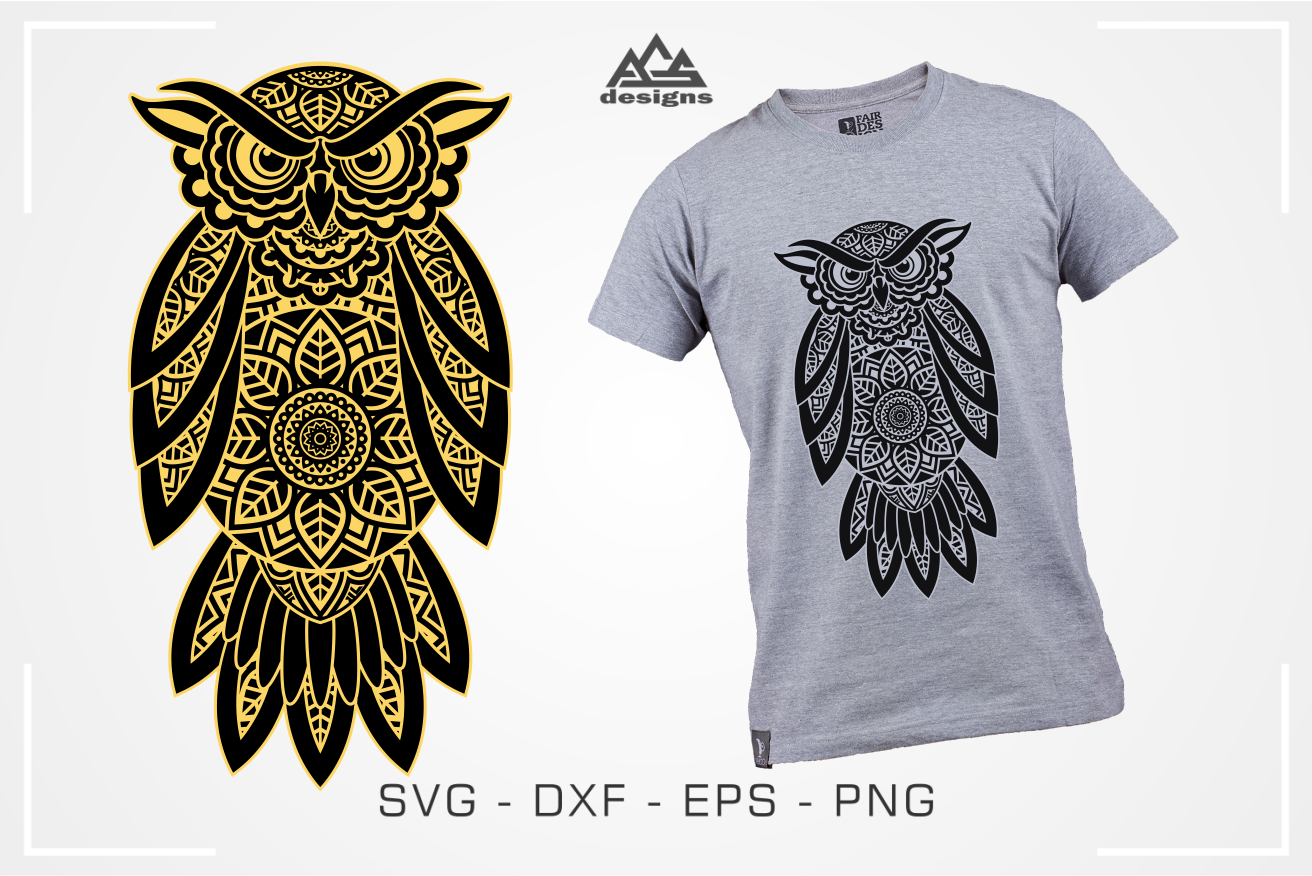 Download Owl Mandala Zentangle Svg Design By Agsdesign Thehungryjpeg Com 3D SVG Files Ideas | SVG, Paper Crafts, SVG File