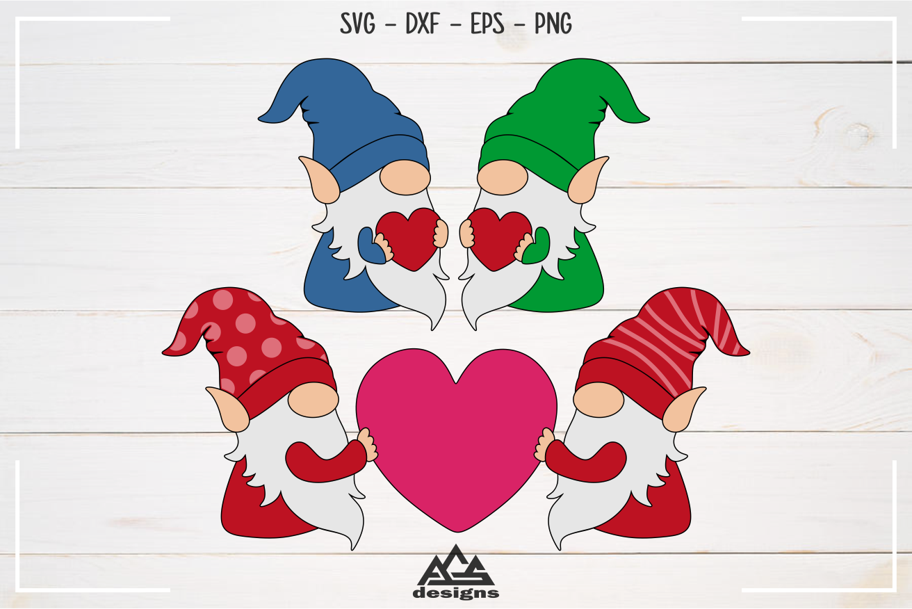 Gnome Valentine Heart Love Svg Design By AgsDesign ...