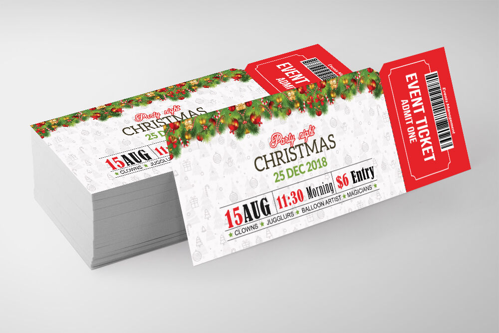 Christmas Party Night Ticket By Designhub Thehungryjpeg Com
