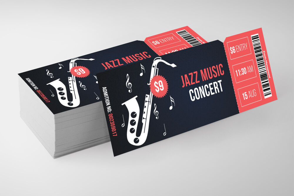 Jazz Music Event Ticket By Designhub Thehungryjpeg Com