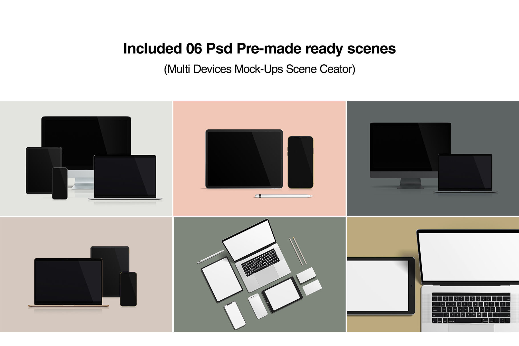 Download Multi Devices Mockup Scene Creator By Graphiccrew Thehungryjpeg Com