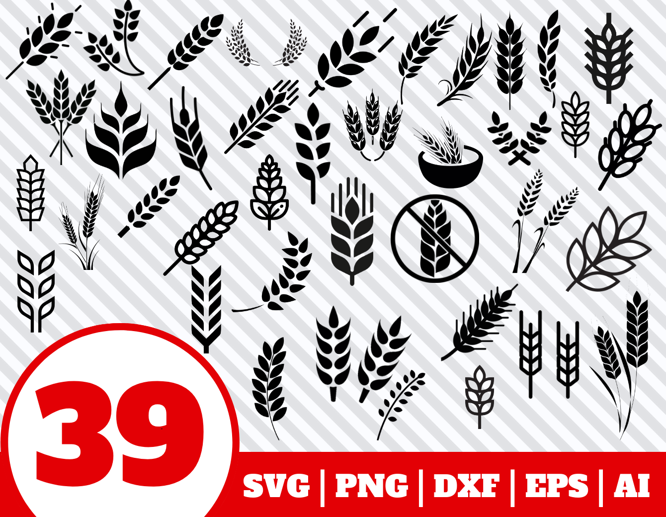 Download 39 WHEAT SVG BUNDLE - wheat clipart - wheat vector - wheat ...