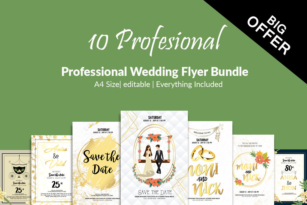 10 Save Wedding The Date Flyers Bundle By Designhub Thehungryjpeg Com