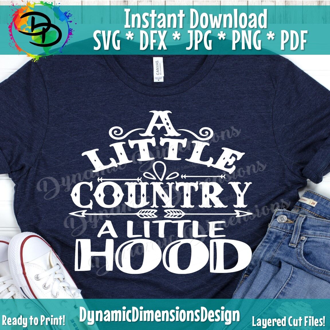 A Little Country A Little Hood Svg Vector Digital File Song Lyrics By Dynamic Dimensions Thehungryjpeg Com