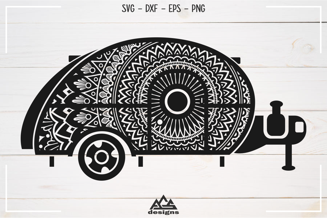 Download Trailer Caravan Mandala Zentangle Svg Design By Agsdesign Thehungryjpeg Com