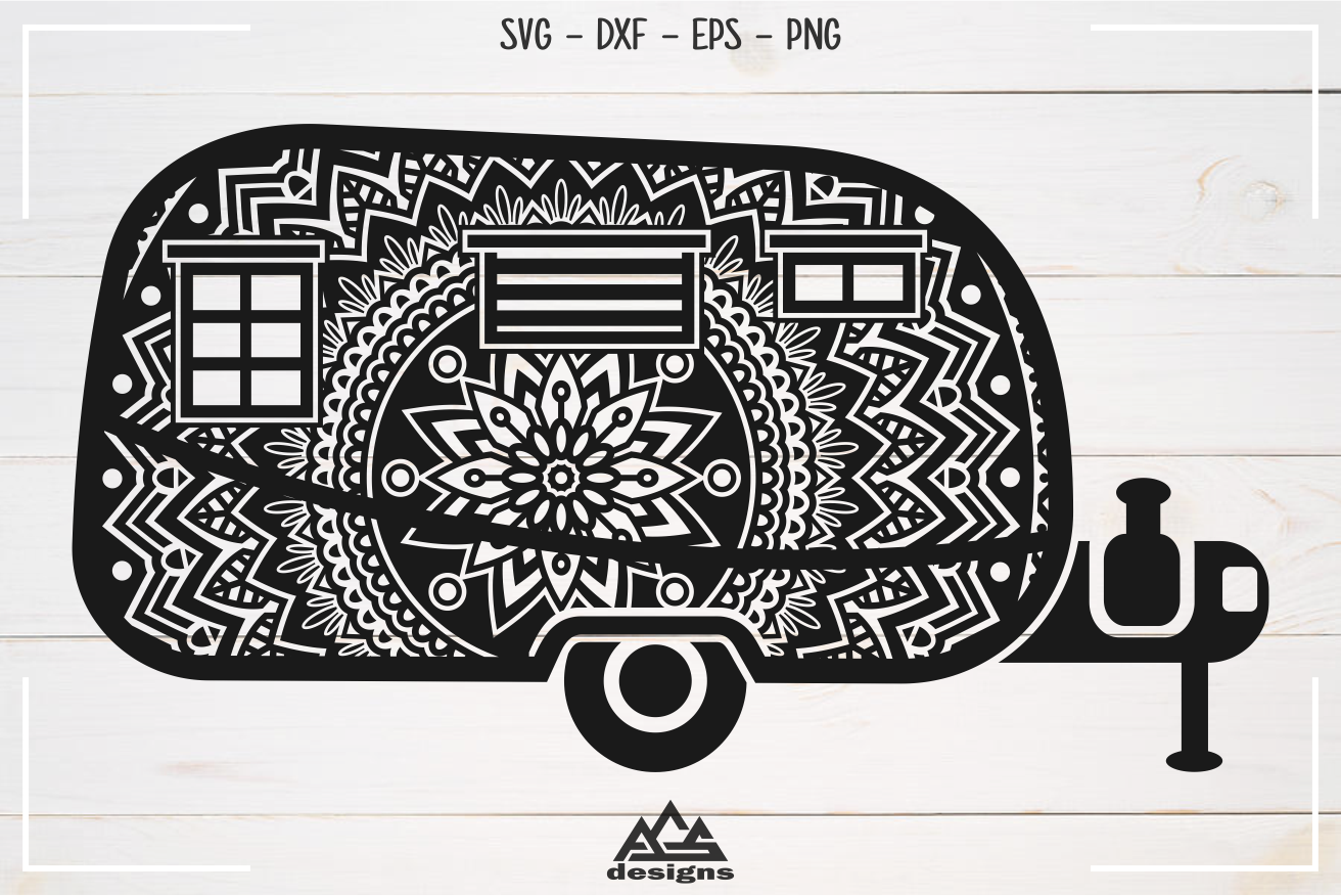 Download Trailer Caravan Mandala Zentangle Svg Design By AgsDesign ...