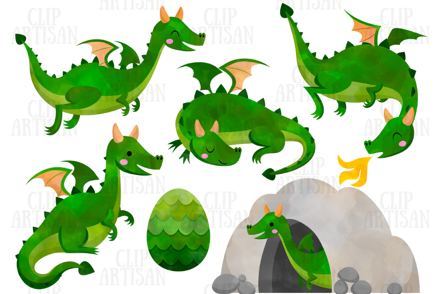 Chinese dragons clipart - Celebration clipart - Watercolor images