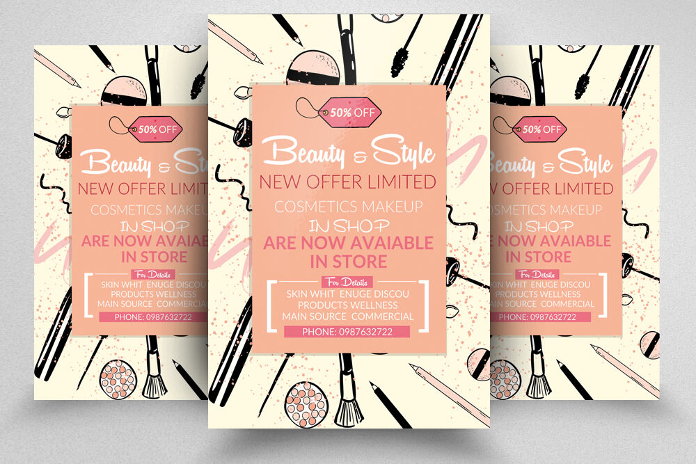Beauty Cosmetic Product Sale Offer Flyer By Designhub Thehungryjpeg Com